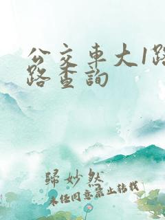 公交车大1路线路查询