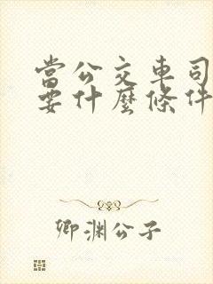 当公交车司机需要什么条件
