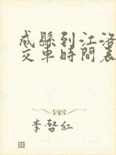 成县到江洛的公交车时间表