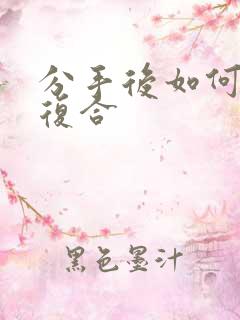 分手后如何挽回复合