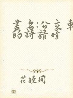书名:公交车上的诗请晴