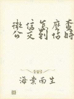 微信怎么查实时公交到站时间