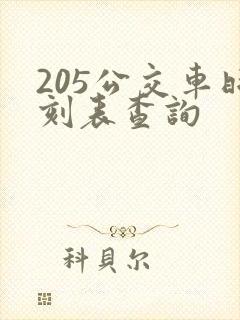 205公交车时刻表查询