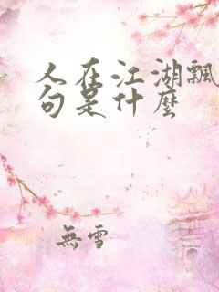 人在江湖飘下一句是什么