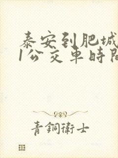 泰安到肥城401公交车时间表