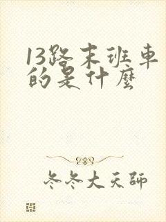 13路末班车讲的是什么