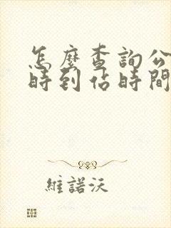 怎么查询公交实时到站时间