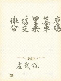 微信里怎么开通公交乘车码