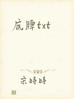 底牌txt