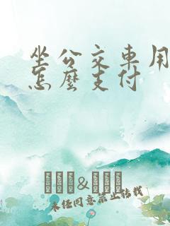 坐公交车用手机怎么支付