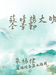 苏晴杨大明小说全章节