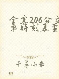 金寨206公交车时刻表查询