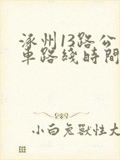 涿州13路公交车路线时间表
