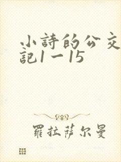 小诗的公交车日记1一15