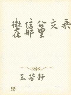 微信公交乘车码在哪里