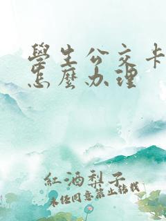 学生公交卡线上怎么办理