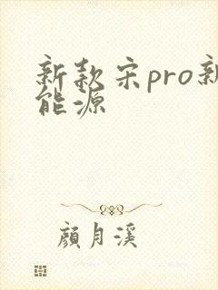 新款宋pro新能源