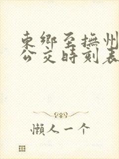 东乡至抚州城际公交时刻表查询