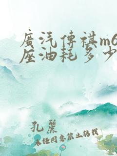 广汽传祺m6七座油耗多少