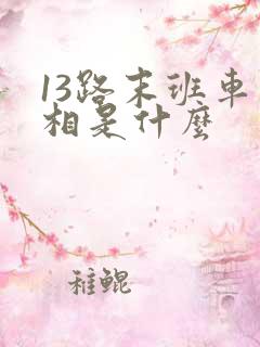 13路末班车真相是什么