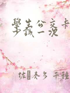 学生公交卡是多少钱一次