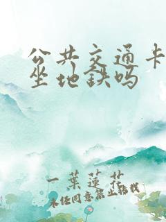 公共交通卡可以坐地铁吗