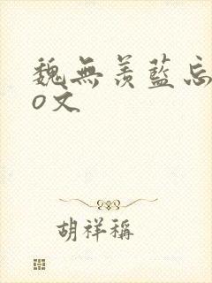 魏无羡蓝忘机po文