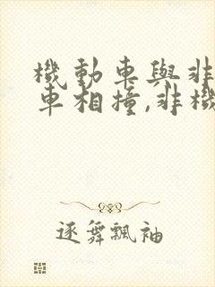 机动车与非机动车相撞,非机动车主责