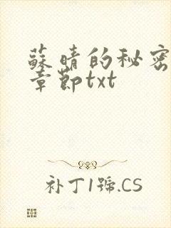 苏晴的秘密最新章节txt