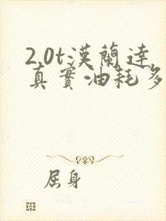2.0t汉兰达真实油耗多少