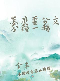 怎么查公交车几分钟一趟