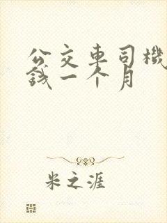 公交车司机多少钱一个月