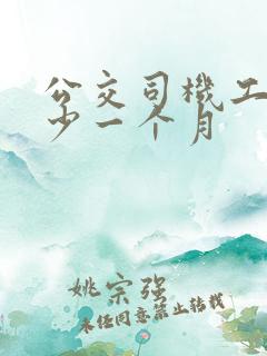 公交司机工资多少一个月