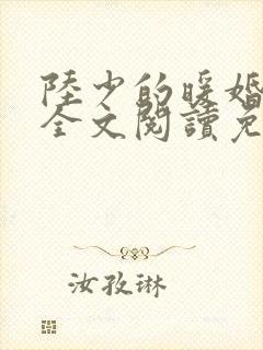 陆少的暖婚新妻全文阅读免费