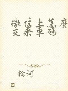 微信上怎么弄公交乘车码