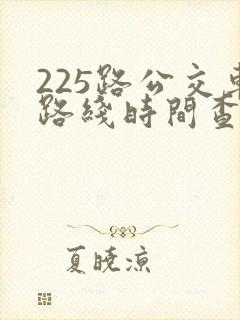 225路公交车路线时间查询