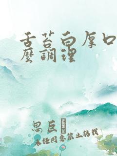 舌苔白厚口苦怎么调理
