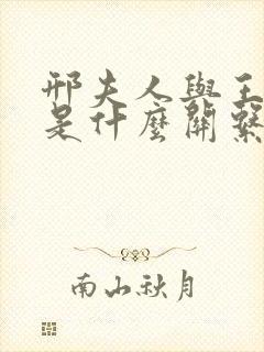 邢夫人与王夫人是什么关系