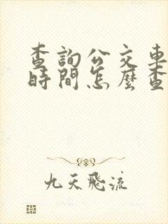 查询公交车到站时间怎么查