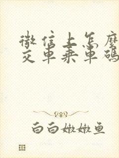 微信上怎么弄公交车乘车码