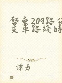 启东209路公交车路线时间表