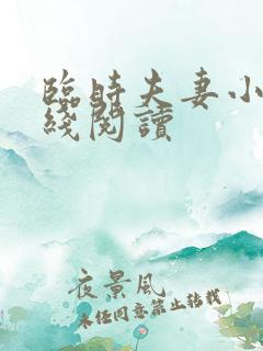 临时夫妻小说在线阅读