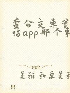 查公交车实时到站app哪个软件好