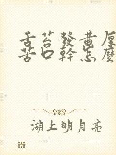 舌苔发黄厚腻口苦口干怎么回事