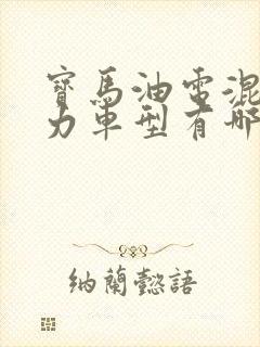 宝马油电混合动力车型有哪些
