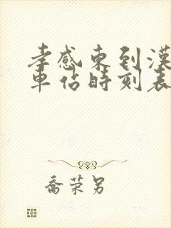 孝感东到汉口火车站时刻表