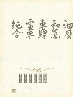 纯电车和油电混合车牌怎么区分