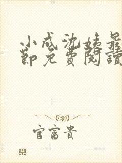 小成沈姨最新章节免费阅读