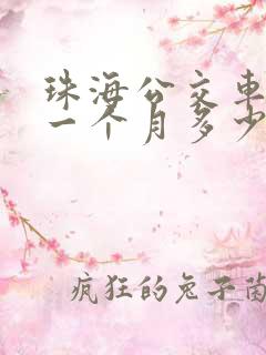 珠海公交车司机一个月多少钱