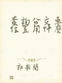 查询公交车实时位置用什么软件